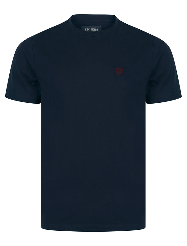 Bisley Crew Neck Soft Peached Cotton Jersey T-Shirt in Sky Captain Navy - Kensington Eastside