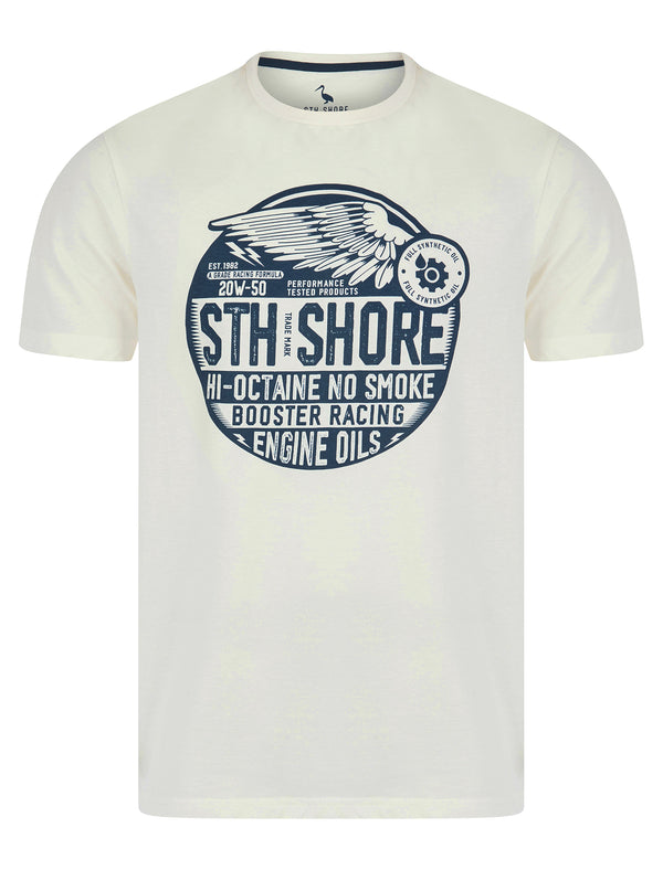 Babbel Vintage Retro Graphic Print Motif Cotton Jersey T-Shirt in Sugar Swizzle - South Shore