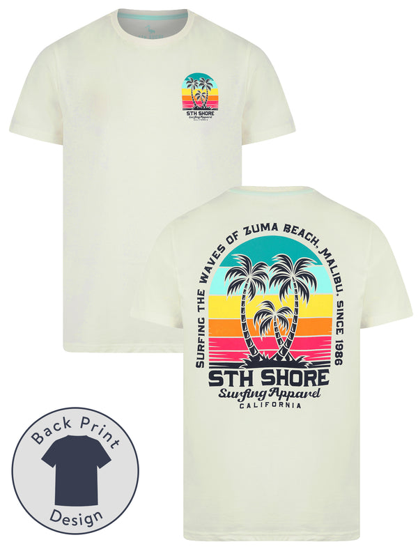 Baros Reverse Print Vintage Retro Graphic Motif Cotton Jersey T-Shirt in Sugar Swizzle - South Shore