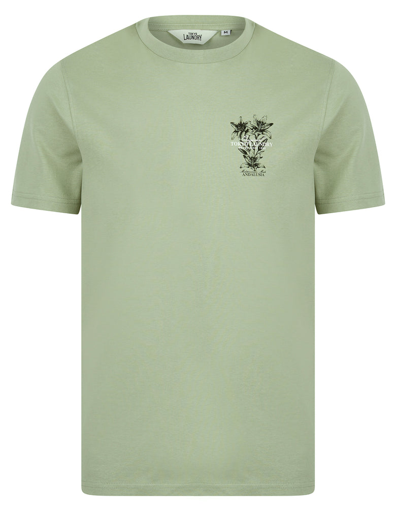 Talmai Vintage Retro Reverse Graphic Print Cotton Jersey T-Shirt in Se ...