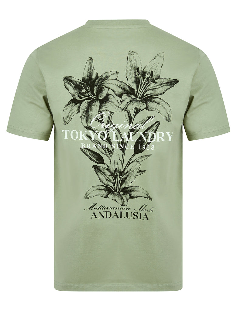 Talmai Vintage Retro Reverse Graphic Print Cotton Jersey T-Shirt in Se ...
