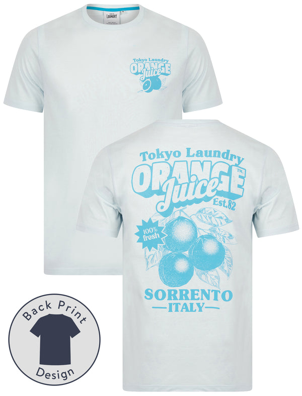 Orange Juice Vintage Retro Reverse Back Print Cotton Jersey T-Shirt in Delicate Blue - Tokyo Laundry