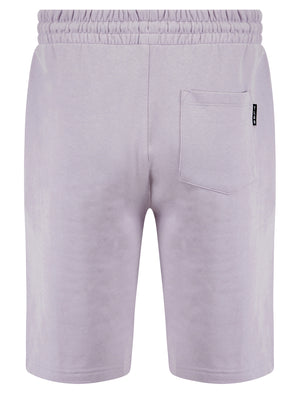 Kade Motif Cotton Crew Neck T-Shirt and Brushback Fleece Jogger Shorts Set in Lilac - Tokyo Laundry
