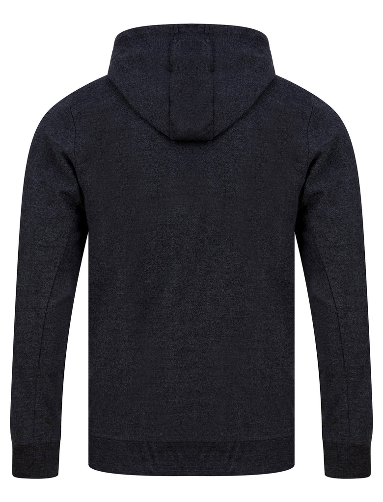 Triv Motif Brushback Fleece Pullover Hoodie in Black Marl - Tokyo Laun ...