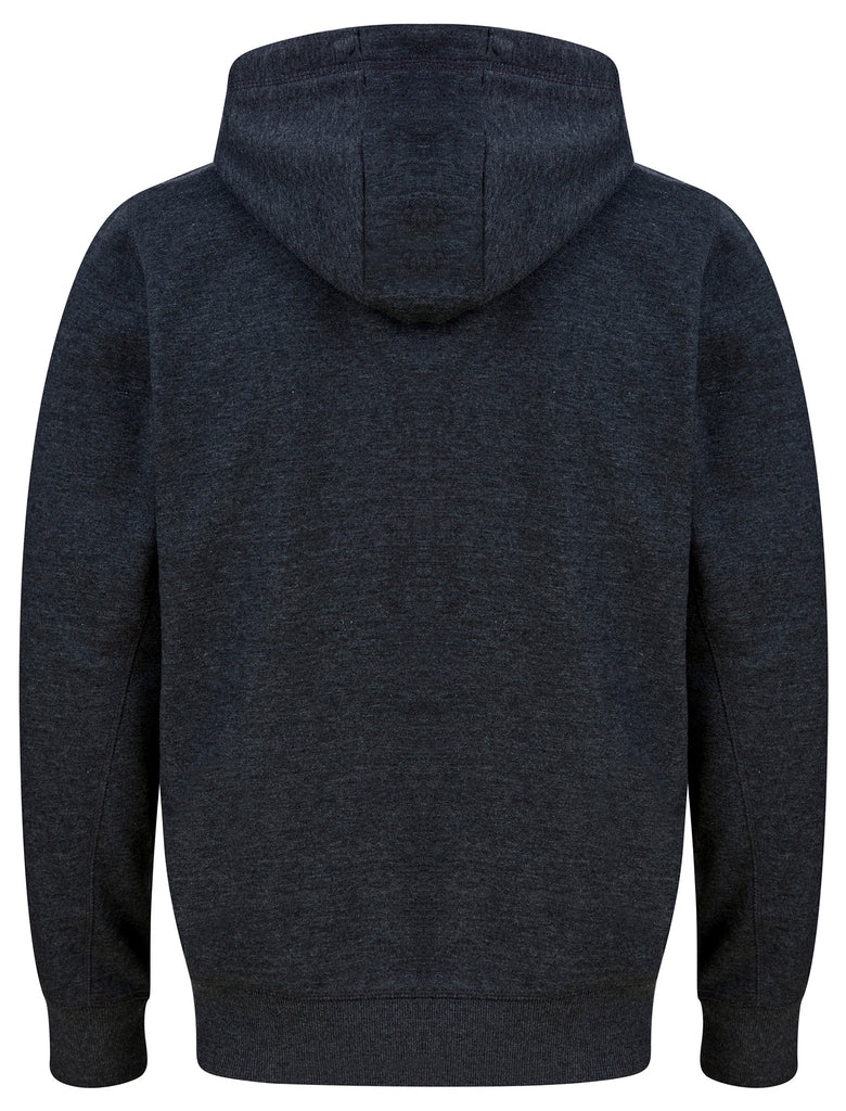 Abatt Motif Brushback Fleece Pullover Hoodie in Black Marl - Tokyo Lau ...