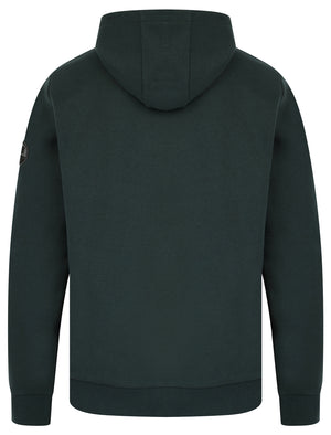 Mirrors Motif Brushback Fleece Pullover Hoodie in Dark Green - Tokyo Laundry