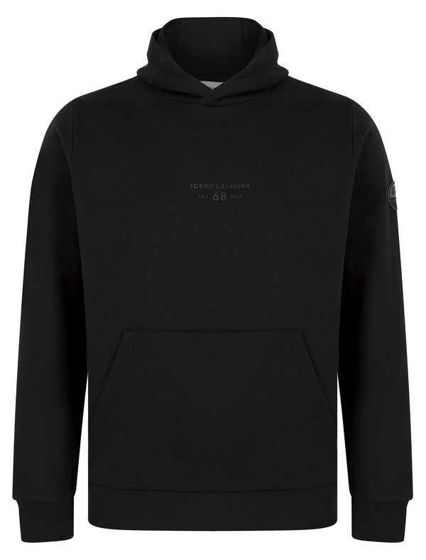 Mirrors Motif Brushback Fleece Pullover Hoodie in Jet Black - Tokyo Laundry