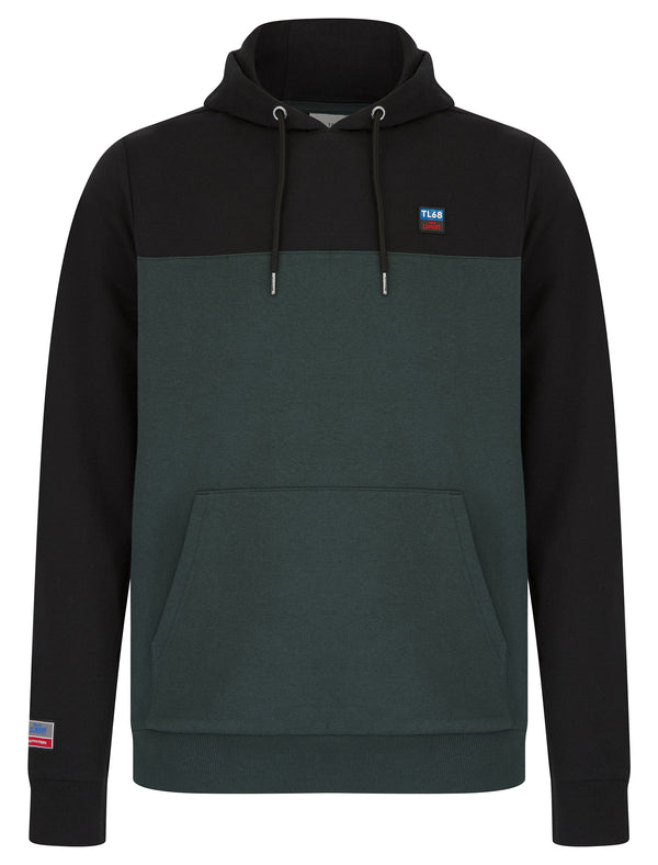 Tremonti Colour-Block Brushback Fleece Pullover Hoodie in Jet Black - Tokyo Laundry