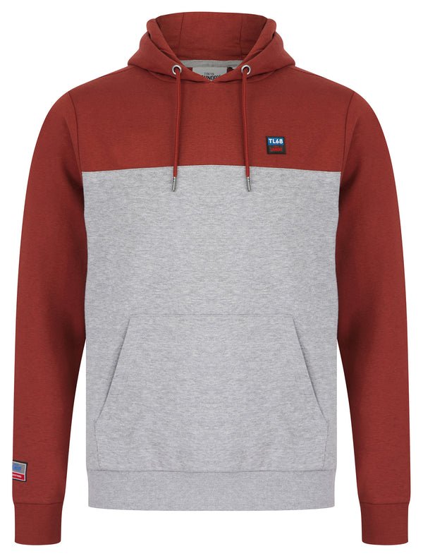 Tremonti Colour-Block Brushback Fleece Pullover Hoodie in Spiced Apple - Tokyo Laundry