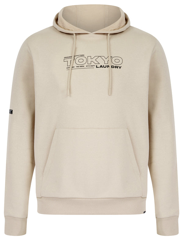 Brody Motif Brushback Fleece Pullover Hoodie in Stone - Tokyo Laundry