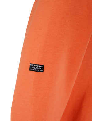 Refract Motif Brushback Fleece Pullover Hoodie in Orange - Tokyo Laundry