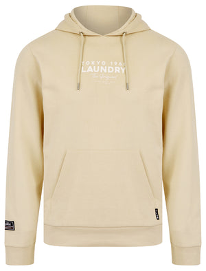 Kole Motif Brushback Fleece Pullover Hoodie with Back Print in Stone - Tokyo Laundry