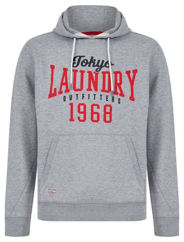 Search Motif Brushback Fleece Pullover Hoodie in Light Grey Grindle - Tokyo Laundry