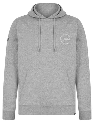 Layden Motif Brushback Fleece Pullover Hoodie in Light Grey Marl - Tokyo Laundry