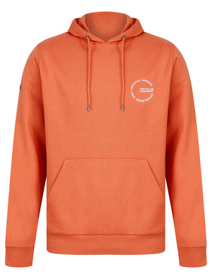 Layden Motif Brushback Fleece Pullover Hoodie in Orange - Tokyo Laundry