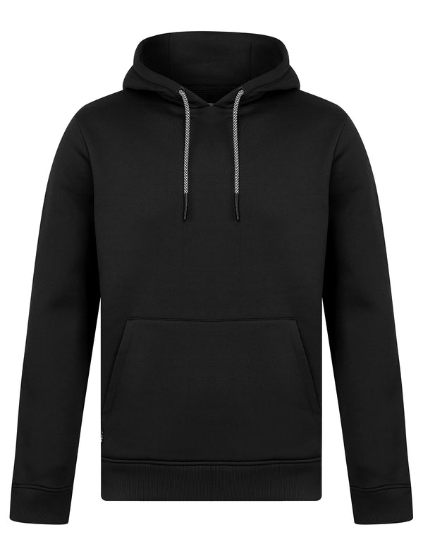 Valdemar Plain Brushback Fleece Pullover Hoodie in Jet Black - Tokyo Laundry