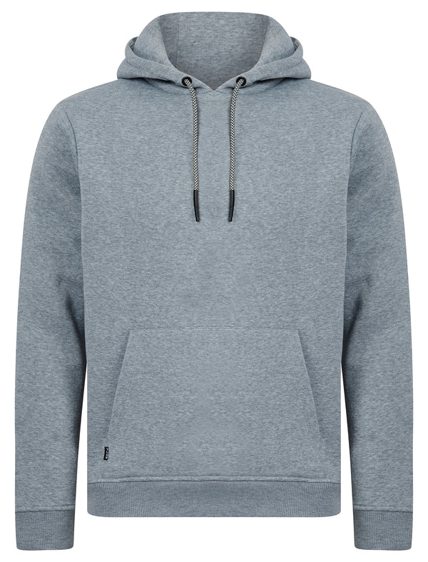 Valdemar Plain Brushback Fleece Pullover Hoodie in Light Grey Marl - Tokyo Laundry