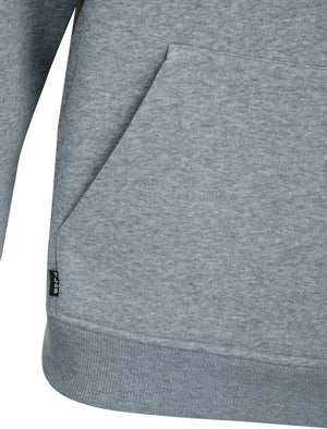 Valdemar Plain Brushback Fleece Pullover Hoodie in Light Grey Marl - Tokyo Laundry
