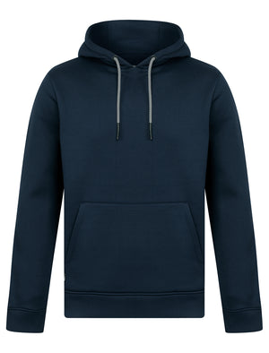Valdemar Plain Brushback Fleece Pullover Hoodie in Peacoat Blue - Tokyo Laundry