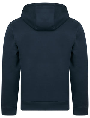 Valdemar Plain Brushback Fleece Pullover Hoodie in Peacoat Blue - Tokyo Laundry
