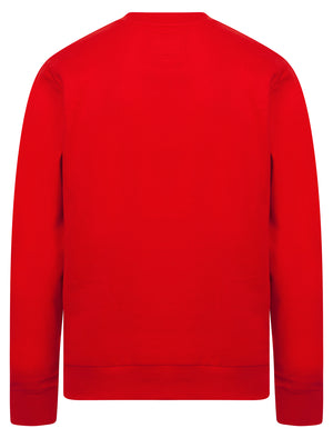 Men's My Christmas Jumper Novelty Crew Neck Brushback Fleece Pullover Sweater in Tokyo Red - Merry Christmas