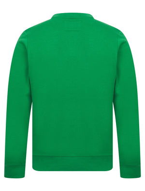 Men's Jumper Loading Novelty Crew Neck Brushback Fleece Christmas Pullover Sweater in Amazon Green - Merry Christmas