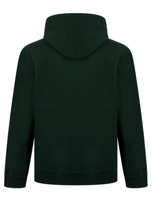 Otley Graphic Motif Brushback Fleece Pullover Hoodie in Scarab Green - Tokyo Laundry
