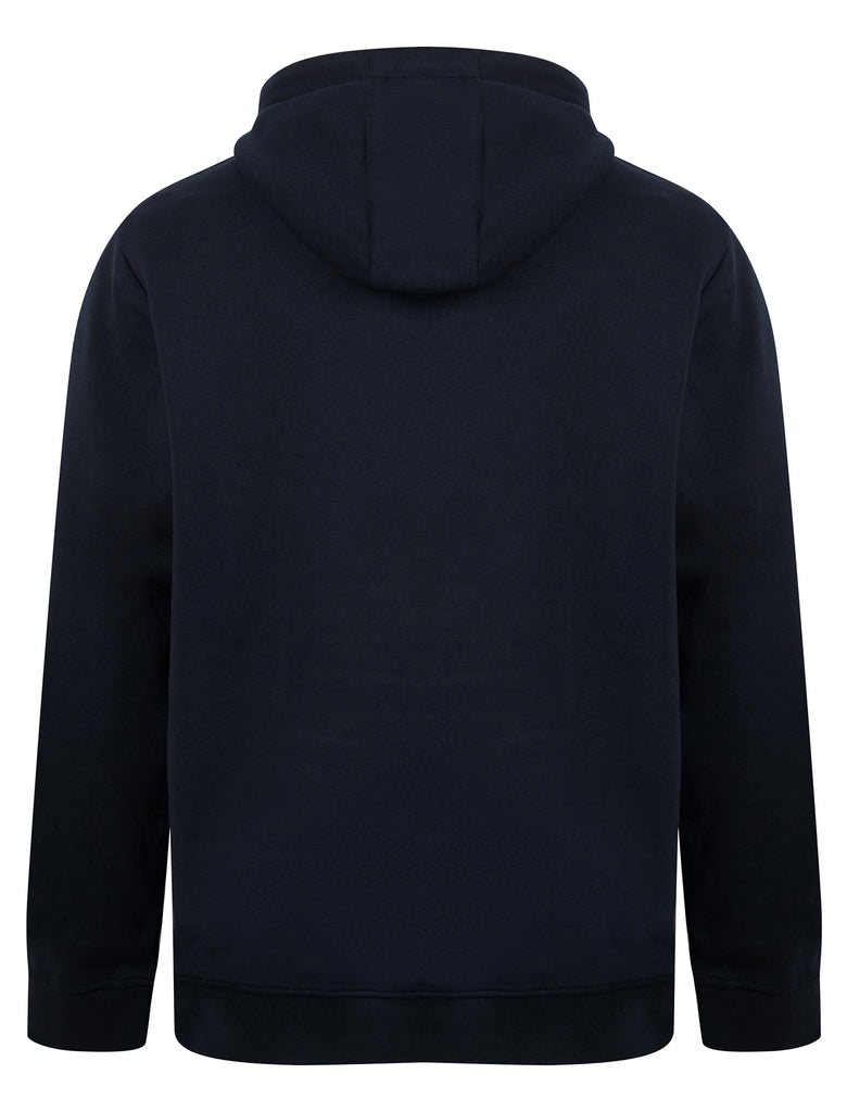 Otley Graphic Motif Brushback Fleece Pullover Hoodie in Sky Captain Na ...