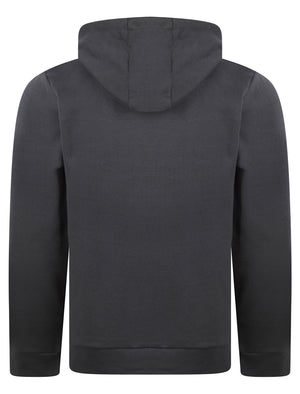 Morar Quarter Zip Neck Brushback Fleece Pullover Hoodie in Iron Gate - Tokyo Laundry