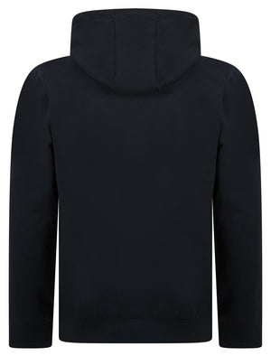 Perciys Graphic Motif Brushback Fleece Pullover Hoodie in Sky Captain Navy - Tokyo Laundry