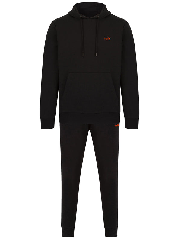 Palace Matching 2pc Hoody & Jogger Brushback Fleece Co-rd Set in Jet Black - Tokyo Laundry