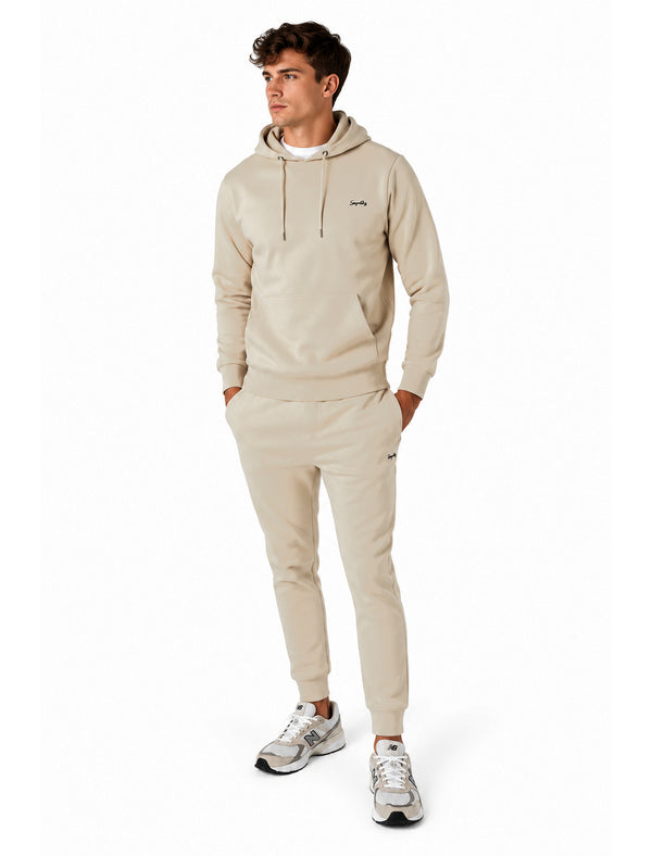 Palace Matching 2pc Hoody & Jogger Brushback Fleece Co-rd Set in Cement - Tokyo Laundry