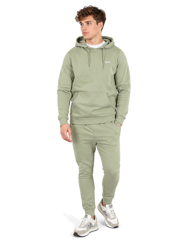 Palace Matching 2pc Hoody & Jogger Brushback Fleece Co-rd Set in Seagrass - Tokyo Laundry
