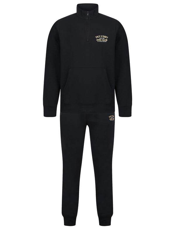 Zenden Matching 2pc Sweatshirt & Joggers Brushback Fleece Tracksuit Set in Black – Tokyo Laundry