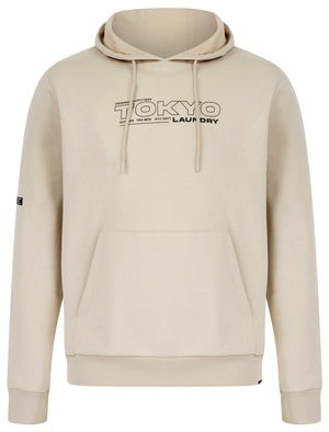 Brody Motif Brushback Fleece Pullover Hoodie and Jogger Shorts Set in Stone - Tokyo Laundry