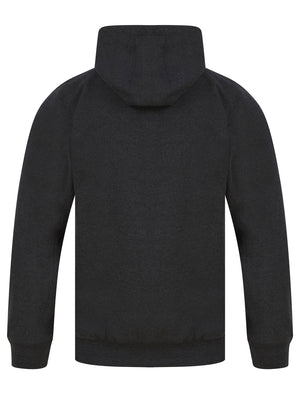 Bound Motif Brushback Fleece Zip Through Hoodie in Black Marl - Tokyo Laundry