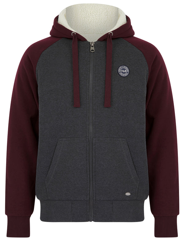 Petersburg Chunky Zip Through Borg Lined Fleece Hoodie in Dark Grey Marl - Tokyo Laundry