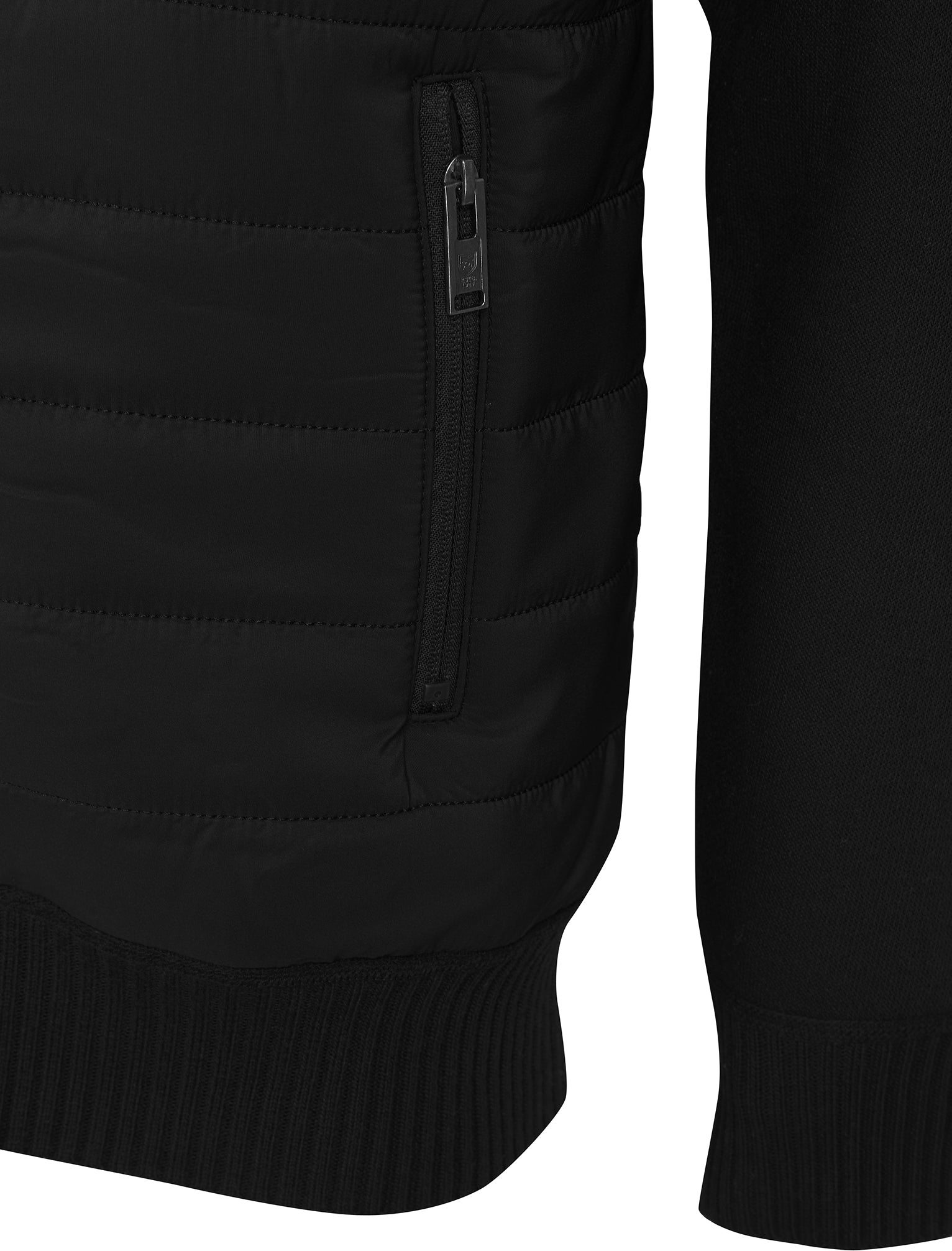 Slay Lightweight Quilted Hooded Jacket Top in Jet Black