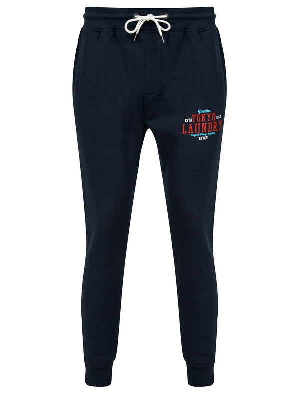 Dischord Brushback Fleece Cuffed Joggers in Sky Captain Navy - Tokyo Laundry