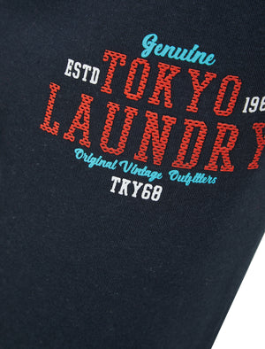 Dischord Brushback Fleece Cuffed Joggers in Sky Captain Navy - Tokyo Laundry