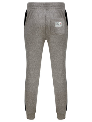 Surround Brushback Fleece Cuffed Joggers with Side Panel Detail in Light Grey Grindle - Tokyo Laundry