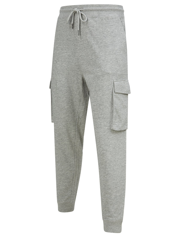 Frankie Multi-Pocket Cargo Style Cuffed Joggers in Light Grey Marl - Tokyo Laundry