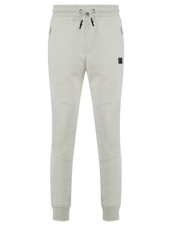 Invective Brushback Fleece Cuffed Zip Pocket Joggers in Light Grey - Tokyo Laundry
