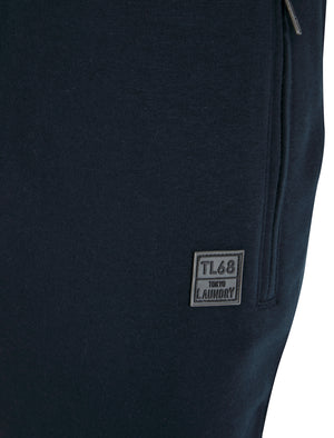Invective Brushback Fleece Cuffed Zip Pocket Joggers in Sky Captain Navy - Tokyo Laundry