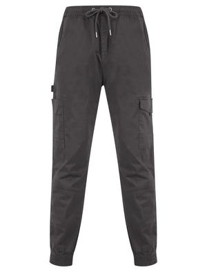 Lance Cotton Twill Cuffed Multi-Pocket Cargo Jogger Pants in Asphalt Grey - Tokyo Laundry