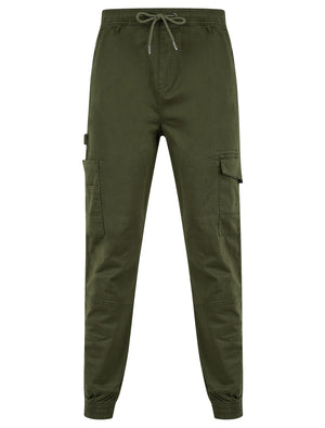 Lance Cotton Twill Cuffed Multi-Pocket Cargo Jogger Pants in Grape Leaf - Tokyo Laundry