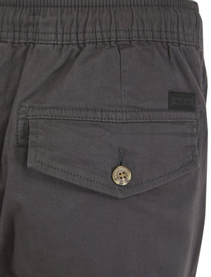 Portmany 2 Stretch Cotton Twill Cuffed Cargo Jogger Pants in Asphalt Grey - Tokyo Laundry