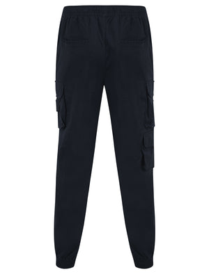 Cathay Cotton Twill Cuffed Multi-Pocket Cargo Jogger Pants in Sky Captain Navy - Tokyo Laundry