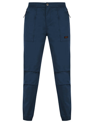 Kofi Stretch Cotton Blend Zip Pocket Cuffed Cargo Jogger Pants in Big Dipper Blue - Tokyo Laundry
