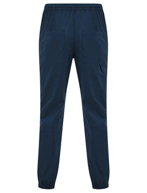 Kofi Stretch Cotton Blend Zip Pocket Cuffed Cargo Jogger Pants in Big Dipper Blue - Tokyo Laundry
